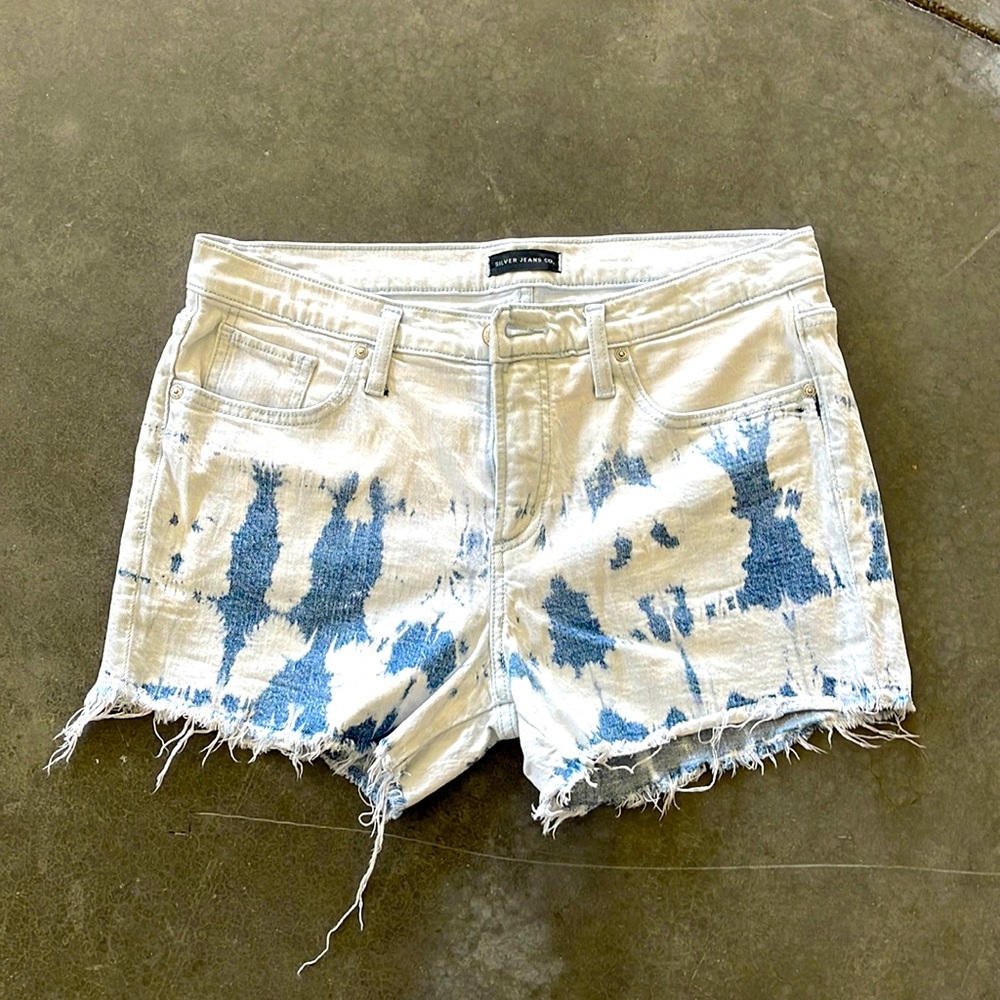 Silver jean shorts
